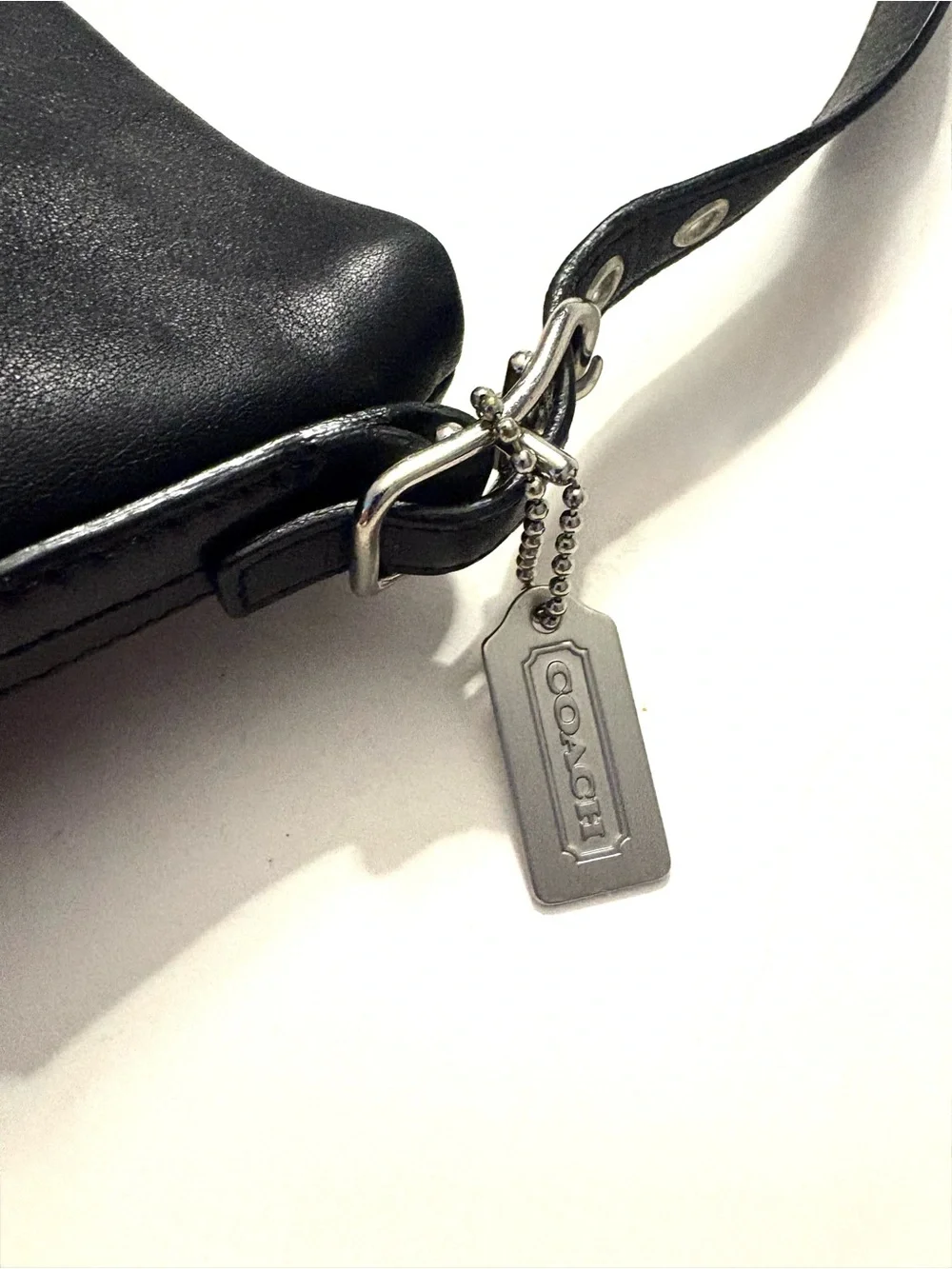 COACH Y2K Mini Demi Hobo Bag Leather Purse, black